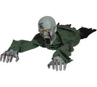 FIESTAS GUIRCA | Zombie Arrastrándose con Luz, Sonido y Movimiento (110 cm) - Decoración de Halloween para Fiestas y Celebraciones - Ideal para Ambientes Terroríficos y Escenarios de Miedo
