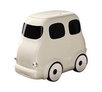 Fieuaah Bote de basura y fresco con prensa de ruedas, White | Bote de basura moderno con forma de vehículo, abierta con prensa de rueda, para cocina, baño, ahorro de