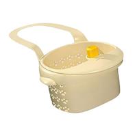 Fieuaah Cesta recogedora de restos de Comida, Cream Color | Escurridor de PP junto fregadero con botón de vaciado para limpieza de lavavajillas y enjuague de productos