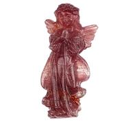 Fieuaah Meditaciones de Las oficinas de la Estatua de, Strawberry Crystal | Regalo espiritual para mujeres y hombres, decoración del hogar, piedras preciosas, figuras coleccionables, adorno