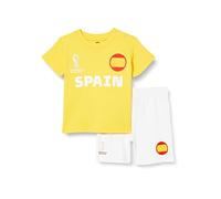 FIFA Conjunto unisex de camiseta y pantalón corto oficial de la Copa Mundial 2022 - España - Juego de camiseta y pantalones cortos de campo (1 unidad), Amarillo/Blanco, 24 meses