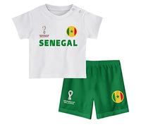 FIFA Oficial de la Copa del Mundo 2022-Senegal-visitante Conjunto de Camiseta y Pantalones Cortos campestre, Bebé Unisex, Blanco, 18 Meses