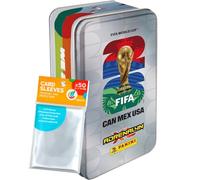 FIFA World Cup Adrenalyn XL 2026-1 Caja de lata aleatoria (original) + fundas exclusivas Collect-it (paquete de marca propia)