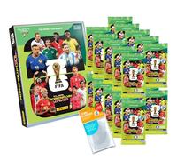 FIFA World Cup Adrenalyn XL 2026-1 Carpeta vacía + 20 Boosters (Original) + Fundas exclusivas Collect-it (Paquete de marca propia)