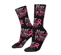 fifbird Calcetines unisex para adultos con diseño de "Her Fight Is My Fight" para adolescentes, hombres y mujeres, blanco, Altoa única