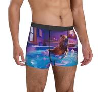 fifbird Calzoncillos tipo bóxer para hombre Capybara para bañera, divertidos, transpirables, con cintura flexible, ropa interior con cinturón elástico, Multicolor, XXL
