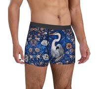 fifbird Calzoncillos tipo bóxer para hombre, color azul garza floral, transpirables, con cintura flexible, con cinturón elástico, Multicolor, XXL