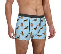 fifbird Calzoncillos tipo bóxer para hombre, color azul, transpirable, con cintura flexible, con cinturón elástico, Multicolor, M
