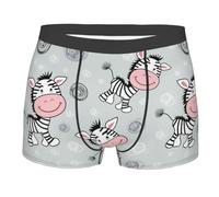 fifbird Calzoncillos tipo bóxer para hombre, con estampado de cebra, divertidos, cómodos, suaves, con cinturón elástico, Negro, XL