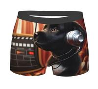 fifbird Calzoncillos tipo bóxer para hombre, con estampado de perro, divertidos, cómodos, suaves, con cinturón elástico, Negro, XXL