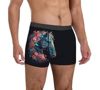 fifbird Calzoncillos tipo bóxer para hombre, con estampado floral colorido, transpirables, con cintura flexible, con cinturón elástico, Multicolor, L