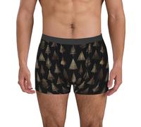 fifbird Calzoncillos tipo bóxer para hombre, diseño de calavera de camuflaje, suave, transpirable, con cinturón elástico, Árbol de Navidad dorado (1), XXL
