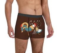 fifbird Calzoncillos tipo bóxer para hombre, diseño de gallo y pollo, transpirables, con cintura flexible, con cinturón elástico, Multicolor, L