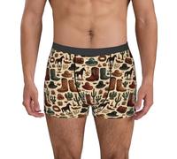 fifbird Calzoncillos tipo bóxer para hombre, diseño de hojas de limón, suaves, transpirables, con cinturón elástico, Western Cowgirl (3), M
