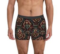 fifbird Calzoncillos tipo bóxer para hombre, diseño indio, suave, transpirable, con cinturón elástico, Indio(3), S