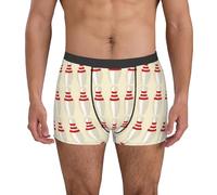 fifbird Calzoncillos tipo bóxer para hombre, suaves, transpirables, con cinturón elástico, Bolos (1), M