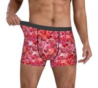 fifbird Calzoncillos tipo bóxer transpirables para el día de San Valentín para hombre, 1 paquete de calzoncillos con cintura y cinturón elástico, Multicolor, M