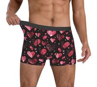 fifbird Calzoncillos tipo bóxer transpirables para el día de San Valentín para hombre, 1 paquete de calzoncillos con cintura y cinturón elástico, Multicolor, L