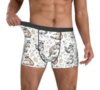 fifbird Calzoncillos tipo bóxer transpirables para hombre, diseño de mapache de dibujos animados, 1 paquete de calzoncillos con cintura y cinturón elástico, Multicolor, XXL