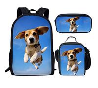 fifbird Conjunto de mochila para niñas con bolsa de almuerzo, estuche para lápices, 3 en 1, lindo animal, bolsa escolar primaria, bolsa de libros para niños, juego de mochila resistente, Bagle Funny,