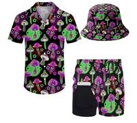 fifbird Conjuntos hawaianos para hombre, Champiñón1, XL