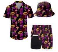 fifbird Conjuntos hawaianos para hombre, Mushroom, XL