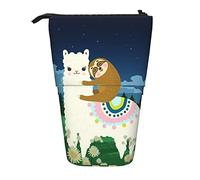 fifbird Estuche para lápices con diseño de koala abrazando alpaca en pastizal, bolsa de maquillaje de dibujos animados imaginativos, estuche personalizado para cosméticos, para adolescentes,
