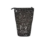 fifbird Estuche para lápices con fórmulas científicas en pizarra, matemáticas, esquemáticas, física, ecuación, soporte para bolígrafos, estuche telescópico para bolígrafos, suministros escolares,