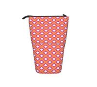 fifbird Estuche para lápices naranja y tribal con patrón ikat de diamantes tribales, portalápices, portátil, telescópico, con cremallera, estuche vertical para niños, universidad, multicolor, Talla