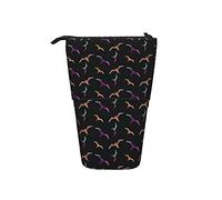fifbird Estuche telescópico flotante a pequeña escala negro para lápices, organizador de pie, bolsa de cosméticos, bolsa de maquillaje, estuche de papelería, multicolor, Talla única, Bolsa de