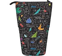 fifbird Estuche telescópico para lápices, matemáticas, soporte negro con cremallera, bolsa de maquillaje, bolsa para lápices, multicolor, Talla única, Estuche telescópico