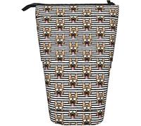 fifbird Estuche telescópico para lápices, pastor alemán, rayas negras, soporte para lápices, soporte para lápices con cremallera, bolsa de maquillaje, bolsa para lápices, multicolor, Talla única,