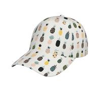 fifbird Gorra de béisbol con estampado de piña, patrones ricos, visera curvada, ligera, ajustable, moderna, gorra de calle, color negro