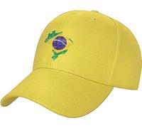 fifbird Gorra de béisbol unisex con la bandera de Brasil para adultos, gorra de camionero, amarillo, Talla única