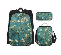 fifbird Juego de mochila 3 en 1 con fiambrera, estuche para lápices, elegante y duradero juego de mochila escolar - Spirit of The, Pintura de almendra, Talla única, Mochilas de día