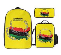 fifbird Juneteenth Since 1865 Celebrate Freedom Afican - Juego de mochila de 3 piezas, bolsa de almuerzo, estuche para lápices, gran capacidad, Juneteenth Sinc, Talla única, Mochilas de día