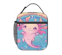 fifbird Magical Axolotl - Lonchera de arcoíris para mujeres y hombres, lonchera aislada, bolsa de almuerzo reutilizable para oficina, trabajo, picnic, viajes