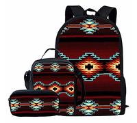 fifbird Mochila para niños y niñas, juego de 3 bolsas escolares que incluyen bolsas de libros, lonchera aislada, estuche para lápices, Tribu étnica, Talla única, Mochilas de día
