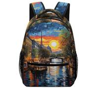 fifbird Mochila unisex aprobada por los padres con arquitectura de paisaje urbano, diseño del Reino Unido con sistema de comodidad infantil, Color-9, Talla única