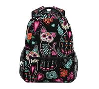 fifbird Mochila unisex con calaveras blancas, para libros, viajes, senderismo, camping, mochila escolar, Color-multi10, Talla única