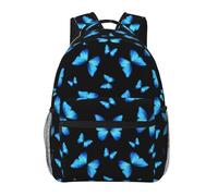 fifbird Mochila unisex con estampado Toile 01, color azul y blanco, Color azul mariposa, Talla única