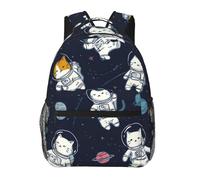 fifbird Mochila unisex de viaje para laptop, diseño de mapache divertido de gran capacidad, ligera, para el trabajo, senderismo, mochila escolar, Color-fun Cat Astron, Talla única