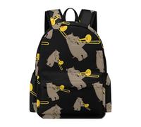 fifbird Mochila unisex divertida con hipopótamo tocando música para hombre, ligera, casual, mochila para laptop, mochila para mujer, con estampado gráfico, mochila escolar