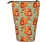 fifbird Portalápices de pie con bonito patrón de ardillas y hongos, estuche telescópico de gran capacidad, soporte para bolígrafos personalizado, para la escuela, la universidad, multicolor, Talla