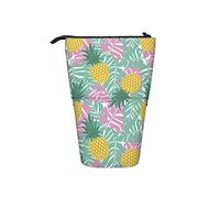 fifbird Portalápices de pie con diseño de frutas tropicales de piña, con cremallera, portátil, organizador de papelería portátil, multicolor, Talla única, Estuche telescópico