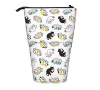 fifbird Portalápices de pie con diseño de gatitos abrazando peces animales sin costuras patrón de gato caja organizadora de papelería, estuche telescópico duradero de gran capacidad, multicolor, Talla