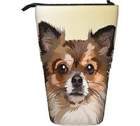 fifbird Portalápices de pie con diseño de perro chihuahua, lindo cachorro, estuche de papelería duradero con cremallera telescópica, multicolor, Talla única, Estuche telescópico