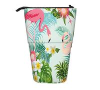 fifbird Portalápices de pie, diseño de flores tropicales, pájaros, vintage, sin costuras, con patrón de flores, bolsa telescópica personalizada, bolsa para lápices de gran capacidad, multicolor, Talla