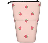 fifbird Portalápices de pie gradualmente variado con fresas, frutas dulces, hojas verdes, caja organizadora de papelería, organizador de papelería ligero, portátil, telescópico, multicolor, Talla