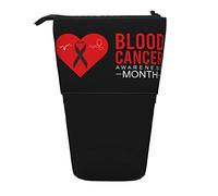 fifbird Portalápices de pie, mes de concientización sobre el cáncer de sangre en septiembre, llevamos bolsa de maquillaje roja, soporte ligero para bolígrafos de pie con cremallera, bolsa telescópica